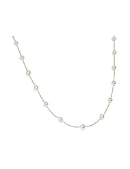 14K Yellow Gold Tin Cup Necklace Set with 6.0mm Akoya Cultured Pearls