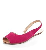 Suede Peep Toe Asymmetric Slingback Shoes