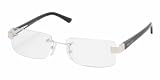 PRADA VPR66L VPR-66L 6BA1O1 6BA-1O1 SILVER METAL RIMLESS FRAME EYEGLASSES 55M