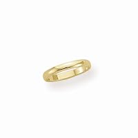 Women's 10k Yellow Gold 3mm Traditional Wedding Band Ring, Size 8