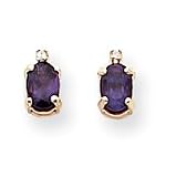 14k Diamond & Amethyst Birthstone Earrings XBE169