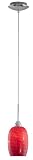 Eglo 27703A Larisa 1 Light Pendant Light Fixture, Chrome/Red