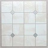 Self-Adhesive Vinyl Floor Tile, 12″ x 12″ Beige & Gray