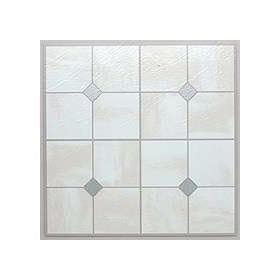 Self-Adhesive Vinyl Floor Tile, 12" x 12" Beige & Gray