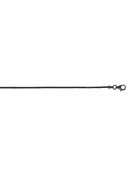 Silver with Black Ruthenium Finish 1.5mm wide Diamond Cut Sparkle Chain with Pear Shape Clasp