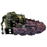 Plum Rose Organza 1.5" SLR/DSLR Floral Camera Strap