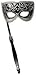 Venetian Silver Half Mask with Stick