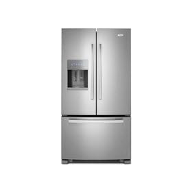 GI6FDRXXY Whirlpool Energy Star 26 Cu. Ft. French Door Bottom Freezer Refrigerator - Monochromatic Stainless Steel