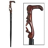 Wood walking stick, 'Jester'