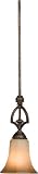21jgVO7eDgL. SL160  Livingstone   1 Light Mini Pendant Lighting Fixture   Antique Gold Bronze   Golden Speckled Glass   B4771