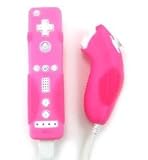 Nintendo Wii Remote and Nunchaku Controller Version 2.0 Super Grip Magenta  ....