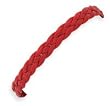 Sterling Silver Red Braided Leather Bracelet - 7 Inch Sterling Silver Red Braided Leather Bracelet - 7 Inch