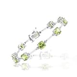 0.02 Cts Diamond & 10.53 Cts Peridot Bracelet in 14K White Gold 0.02 Cts Diamond & 10.53 Cts Peridot Bracelet in 14K White Gold