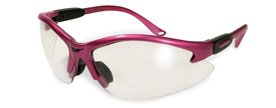 Cougar Safety Glasses - Clear Lens - Hot Pink Frame