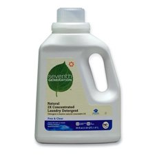 Seventh Generation Products - Laundry Detergent, Liquid, 50 oz., Cleans 32 Loads - Sold as 1 EA - Natural Laundry Liquid Detergent is specially formulated to work in both high-efficiency and standard machines. Stain-fighting formula uses nonanimal-derived enzymes for protein stain removal and is safe for septic and greywater systems. Hypoallergenic, nontoxic liquid detergent does not contain phosphates, optical brighteners, petroleum-based ingredients, artificial fragrances or dyes. Detergent ha