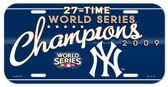 New York Yankees 2009 World Series Champions License Plate