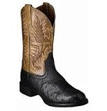 Ariat Mens 11 Heritage Stockman' Full-Quill Ostrich Western Black Full-Quill & Pecan
