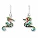 Clearly Charming Crystal Seahorse Sterling Silver and Enamel Earrings