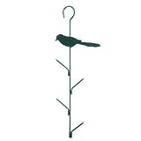 Grosser Vogelfutter - Halter / Meisenknödelhalter mit 4 Haken aus grünem Metall zum Hängen ca. 40x12x0,4 cm