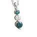 14K Blue & White Three-Stone Diamond Pendant
