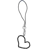 Black Gem CUTE HOLLOW HEART Cell Phone Charm