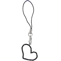 Black Gem CUTE HOLLOW HEART Cell Phone Charm