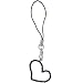 Black Gem CUTE HOLLOW HEART Cell Phone Charm