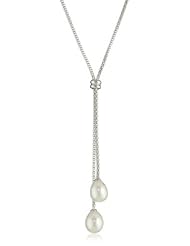 Bella Pearl Double Dangling Pendant Necklace, 21.75"