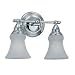 Sea Gull Lighting 40024-05 Sagemore Two-Light Vanity, Chrome Finish with Satin Etched Glass