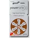 10 Packs (60 Batteries) German Power One Size 312 Hearing Aid Batteries! 60 Batteries