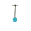 STAINLESS STEEL LABRET LIGHT BLUE Gauge: 16, Ball Size: 4mm, Length: 10mm Sold as a Pair