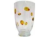 ArtisanStreet's Set of 4 Italian Martini Glasses. One of a Kind & Signed by Artisan. Glass Imported from Italy, Hand Painted with Bright Green, Pimento Stuffed Olives.