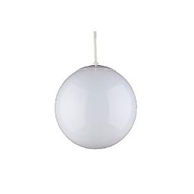 Sea Gull Lighting 6020-15 Single-Light Globe Pendant, White with Opal Glass