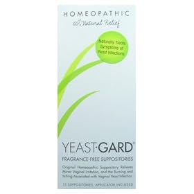 YEAST GARD 1007. Natural relief Homeopathic Suppositories 15 suppositories, Applicator Included