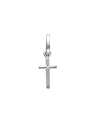 14K White Gold Tiny Religious Cross Charm Pendant
