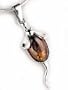 Sterling Silver Amber Mouse Rat Pendant