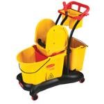 Rubbermaid FG777700GRN - 35 Qt. Mop Bucket, 2 Dirty Water Buckets, Caddy & Dolly, Green