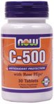 C-500 with Rose Hips by NOW Foods - Vitamins (500 mg - 30 Tablets)