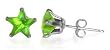 8 MM Star Peridot Cubic Zirconia .925 Sterling Silver Post Stud Earrings