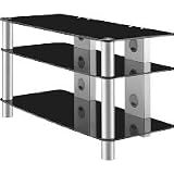 Vogel's - DFP 105 BG - Meuble en verre pour Ecran LCD/Plasma/DVD/Audio 42" - Noir - Supporte jusqu'&agrave; 90 kg