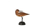 Carved Wooden Shorebird Sandpiper Looking Back Brown