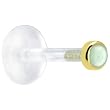 16 Gauge 5/16" Solid 14KT Yellow Gold 2mm Genuine Aventurine Quartz Bioplast Tragus Earring Stud