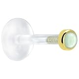 16 Gauge 1 4 Solid 14KT Yellow Gold 2mm Genuine Aventurine Quartz Bioplast Push in Monroe
