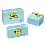 3M Post-it(R) Notes In Aquatic Colors, 3in. x 3in., Pack of 5