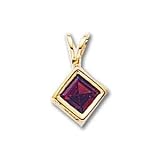 14k 5mm PrincessCut Garnet bezel pendant