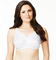 Total Support Non-Wired Floral Embroidered Crossover B-G Bra