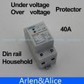 40a 230v Din Rail Automatic Recovery Reconnect Over Voltage and Under Voltage Protective Device Protector Protection Relay