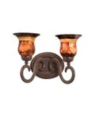 IMAGE OF Kalco 3542BG-1355 Santa Barbara 2 Light Bath Vanity Light in Bellagio with Petite Victorian glass