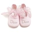 Baby Dior Silk Diamonte Pink Shoes Size 20
