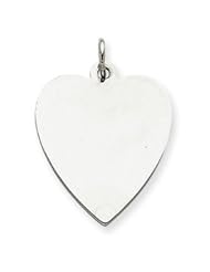 Sterling Silver Engraveable Heart Disc Charm